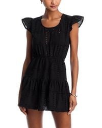 Aqua - Tank Eyelet Cover-Up Dress - Lyst