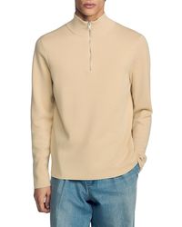 Sandro - Wool Half Zip Sweater - Lyst