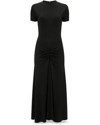 Victoria Beckham - Gathered Waist Midi T-Shirt Dress - Lyst