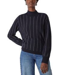 Whistles - Stripe Wool Funnel Neck Knit Sweater - Lyst