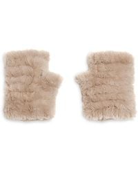Jocelyn - Mandy Faux Fur Fingerless Mittens - Lyst