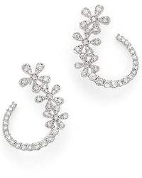 Bloomingdale's Fine Collection - Diamond Flower Front-To-Back Earrings - Lyst
