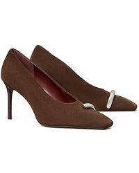Tory Burch - Pierced Suede High Heel Pumps - Lyst
