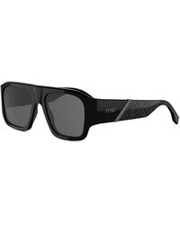 Fendi - Diagonal Square Sunglasses, 54Mm - Lyst