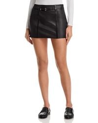 FRAME - The Leather Belted Mini Skirt - Lyst