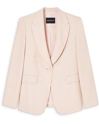 Emporio Armani - Gabardine One Button Blazer - Lyst