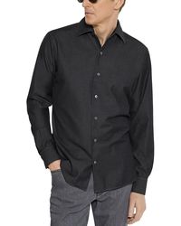 ZEGNA - Bleached Button Front Shirt - Lyst