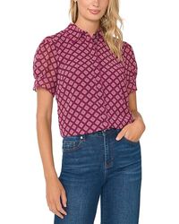 Cece - Scalloped Edge Puffed Sleeve Blouse - Lyst