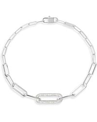 Dinh Van - 18K Maillon Diamond Pave Small Link Bracelet - Lyst