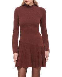 Bagatelle - Mock Neck Knit Mini Sweater Dress - Lyst