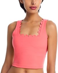 Aqua - Scallop Edge Square Neck Tank Top - Lyst