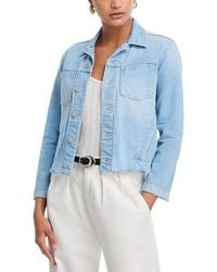 L'Agence - Janelle Slim-Fit Raw Denim Jacket - Lyst