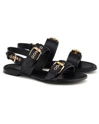 Agl Attilio Giusti Leombruni - Summer Nero Buckled Strappy Slingback Sandals - Lyst
