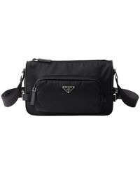 Prada - Medium Re-Nylon And Saffiano Leather Shoulder Bag - Lyst