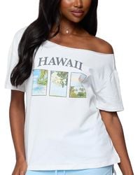 Edikted - Hawaiian Babe Off Shoulder T Shirt - Lyst