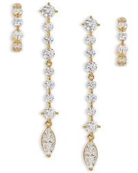 Nadri - Cassi Cubic Zirconia Hoop & Dangle Drop Earrings, Set Of 2 - Lyst