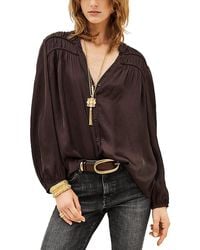 Ba&sh - Cessia Gathered Button Front Shirt - Lyst