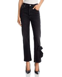 Area - Bow Detail Straight Leg Jeans - Lyst