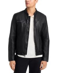 John Varvatos - Kurt Zip Leather Jacket - Lyst