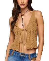 Edikted - Sadiee Split Front Knit Top - Lyst