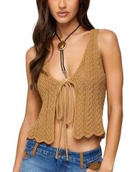 Edikted - Sadiee Split Front Knit Top - Lyst