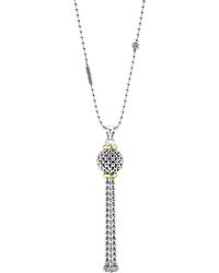 Lagos Caviar Tassel Sterling Silver Pendant Necklace With 18k Gold - Metallic