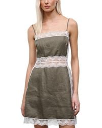 STAUD - Amalina Linen Mini Dress - Lyst