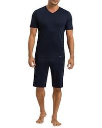 Hanro - Night Selection Mercerized Cotton V Neck Pajama Tee & Pajama Shorts Set - Lyst