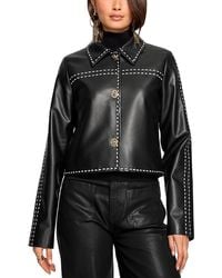 Ramy Brook - Mira Leather Contrast Stitch Jacket - Lyst