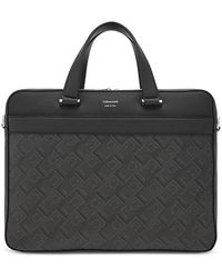 Ferragamo - Monogram Canvas & Leather Business Bag - Lyst