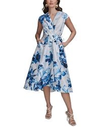 Donna Karan - Floral Print A Line Dress - Lyst