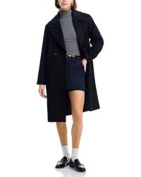 Aqua - Double Breasted Coat - Lyst