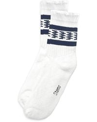 Stems - Frayed Edge Striped Crew Socks - Lyst
