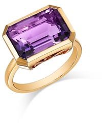 Bloomingdale's Fine Collection - Amethyst Emerald Cut Horizontal Bezel Statement Ring - Lyst