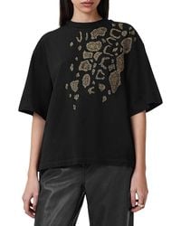 AllSaints - Flow Embellsihed Amelie Tee - Lyst