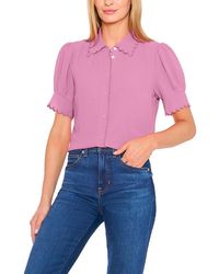 Cece - Scalloped Button Front Blouse - Lyst