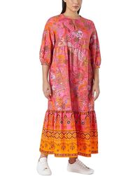 Marina Rinaldi - Uscita Stecca Printed 3/4 Sleeve Maxi Dress - Lyst