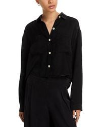 Bella Dahl - Wide Hem Cropped Button Down Shirt - Lyst