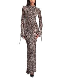 women waylynn burnout velvet detail mesh backless maxi dress WAYLYNN Burgundy VELVET DETAIL MESH BACKLESS MAXI DRESS Burgundy / Large main image 1