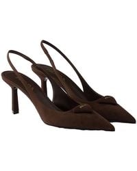 Prada - Suede Slingback Pumps - Lyst