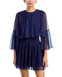 Aqua - Ruffle Trim Smock Waist Dress - Lyst