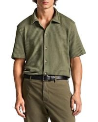 Vince - Pointelle Short Sleeve Button Down Shirt - Lyst