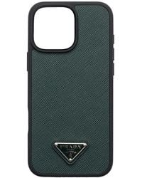 Prada - Saffiano Leather Case For Iphone 16 Pro Max - Lyst