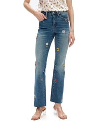 Bayeas - Flora Embroidered Bootcut Flared Jeans 5 Pocket Style - Lyst