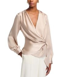 Aqua - Faux Wrap Top - Lyst
