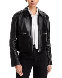 FRAME - The Leather Zip Front Jacket - Lyst
