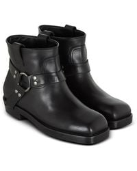 Balmain - Calfskin Leather Biker Ankle Boots - Lyst
