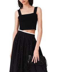 Maje - Maclyna Cropped Wide Strap Square Neck Top - Lyst