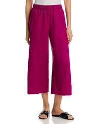 Eileen Fisher - Linen Cropped Wide Leg Pants - Lyst