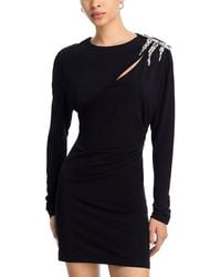 Area - Crystal Cluster Draped Mini Dress - Lyst